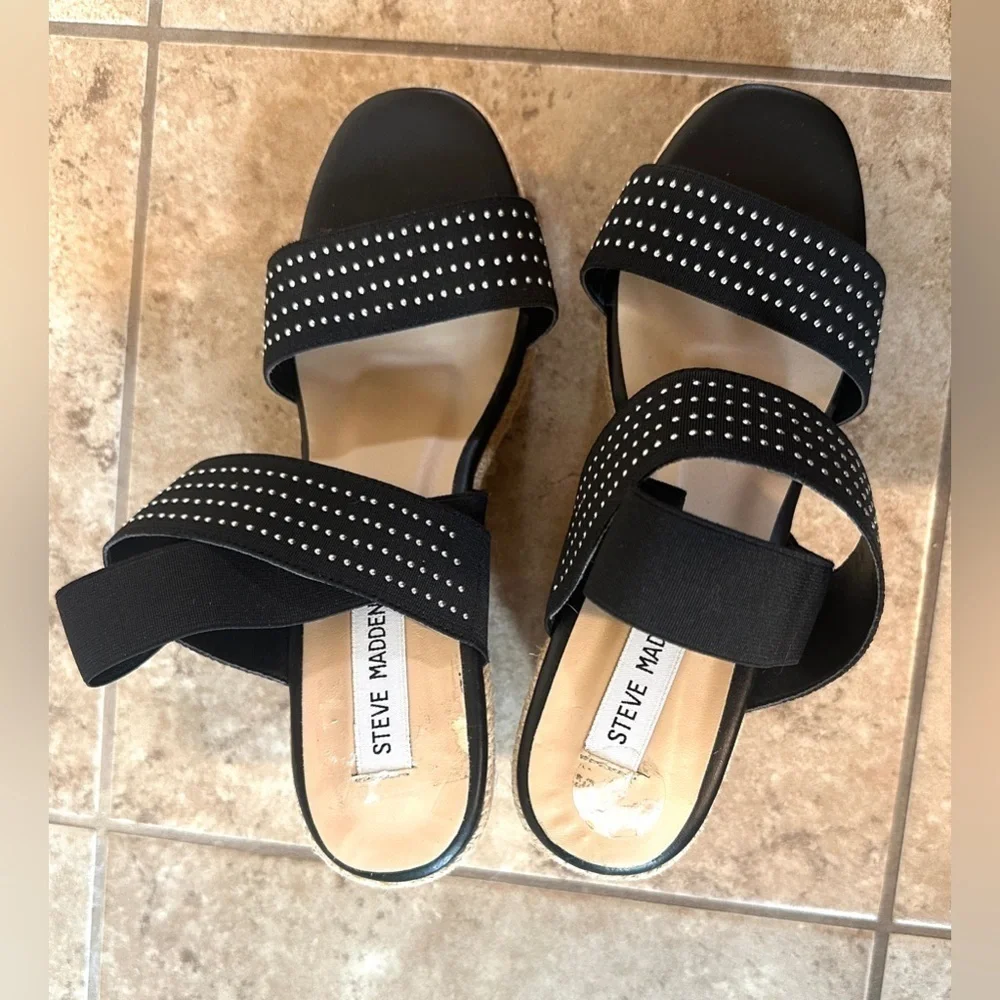 Steve Madden Axil Wedge Sandals with Studded Straps
